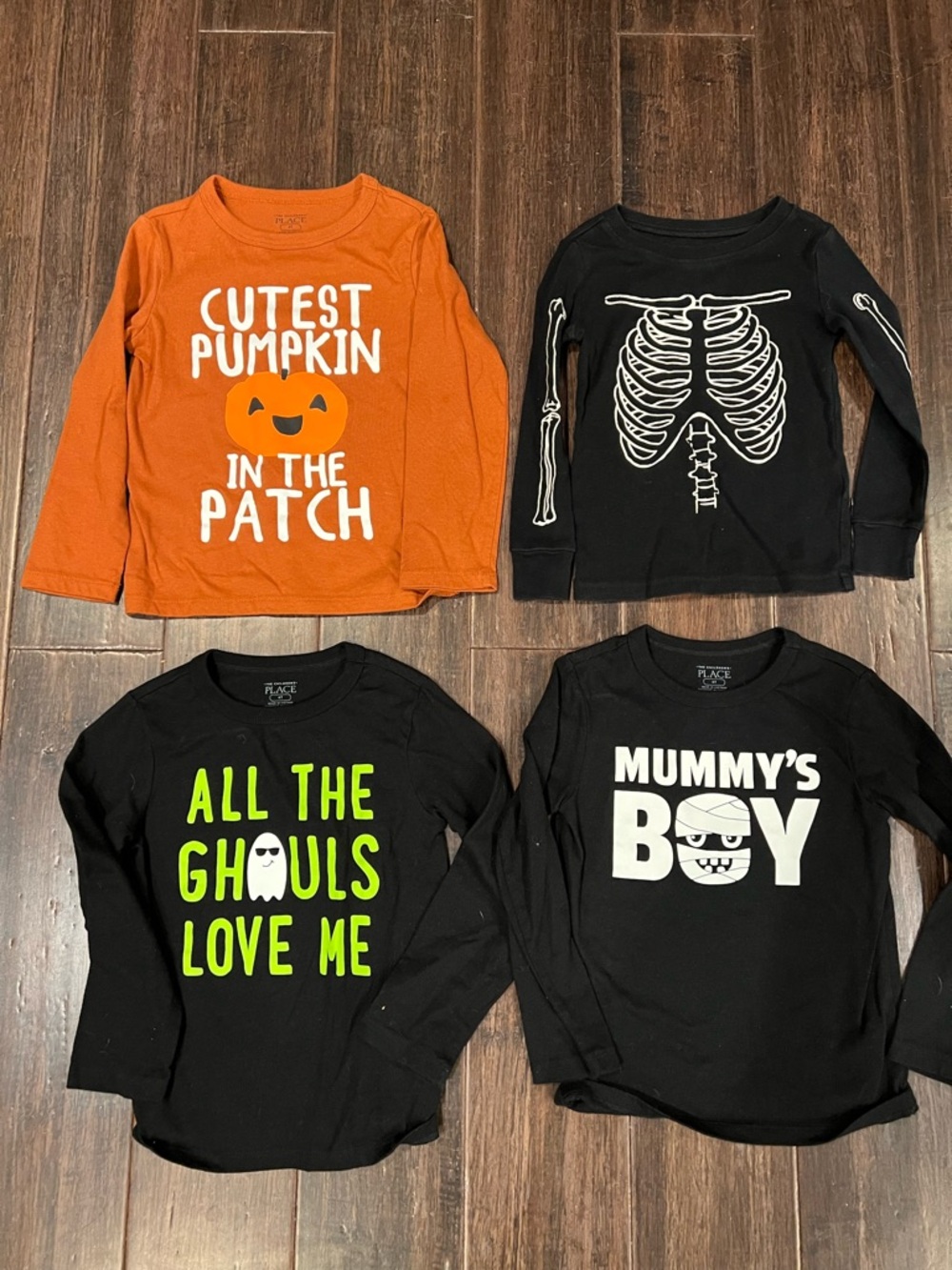 Lot 4T Halloween Long Sleeve Shirts Boys 4 Shirts Size 4T Long Sleeve Tops Fall